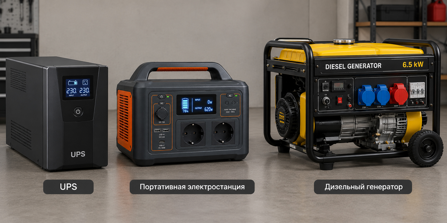 сравнение ups, станции и дизель генератора