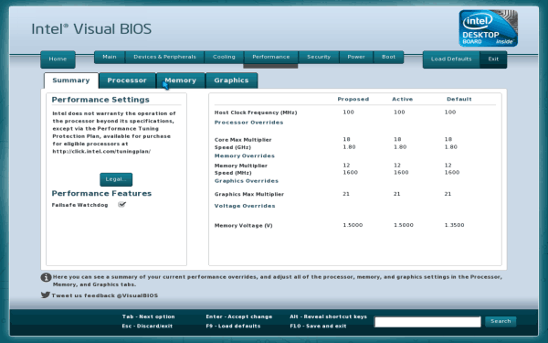 экран Intel BIOS